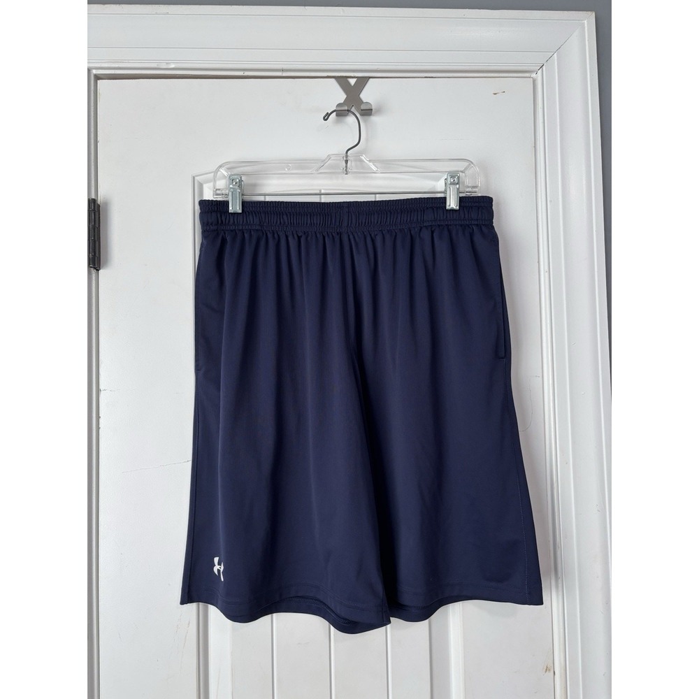 Under Armour Athletic Shorts Loose Fit‎ Boys L Dark Blue Pockets Gym Basketball